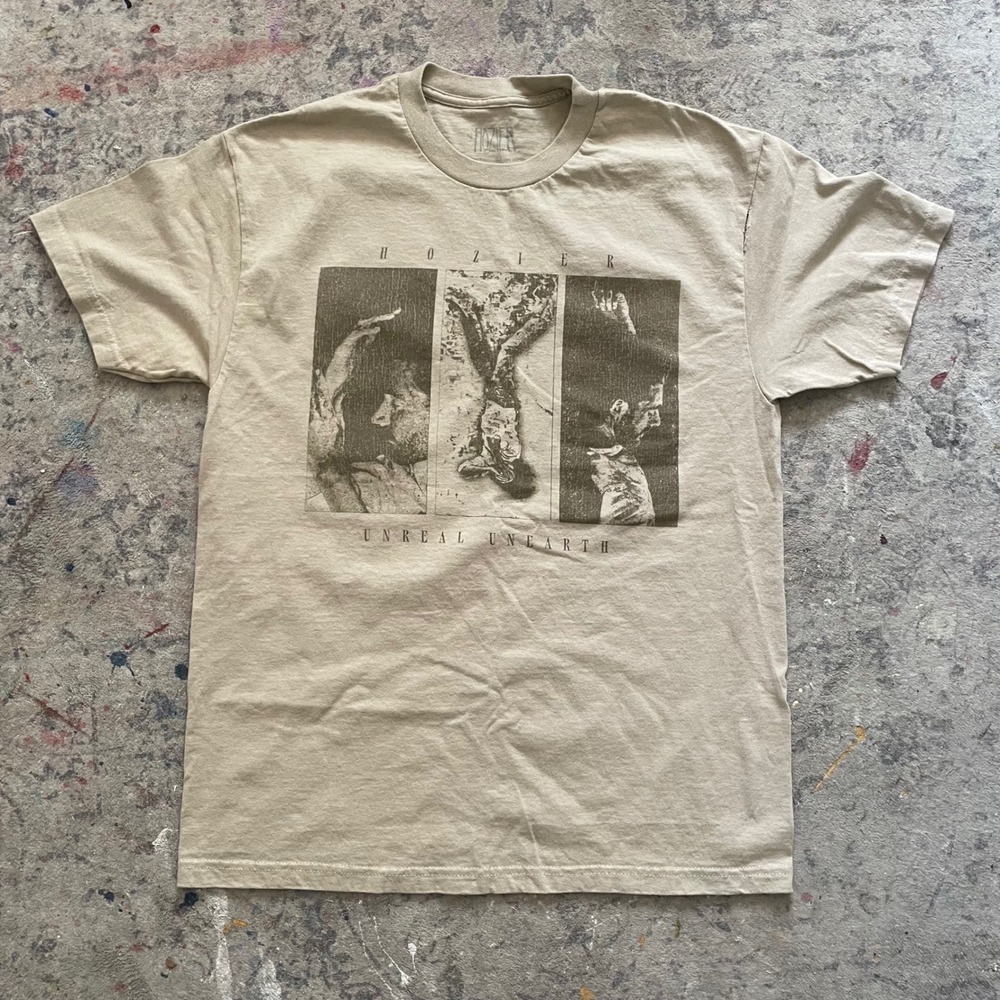 Hozier Unreal Unearth Tour T Shirt Size L Beige Graphic‎ Tee